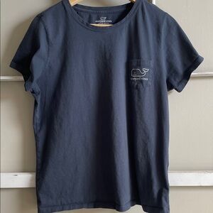 Vineyard Vines Navy Short Sleeve Pocket Tee with Whale Embroidery